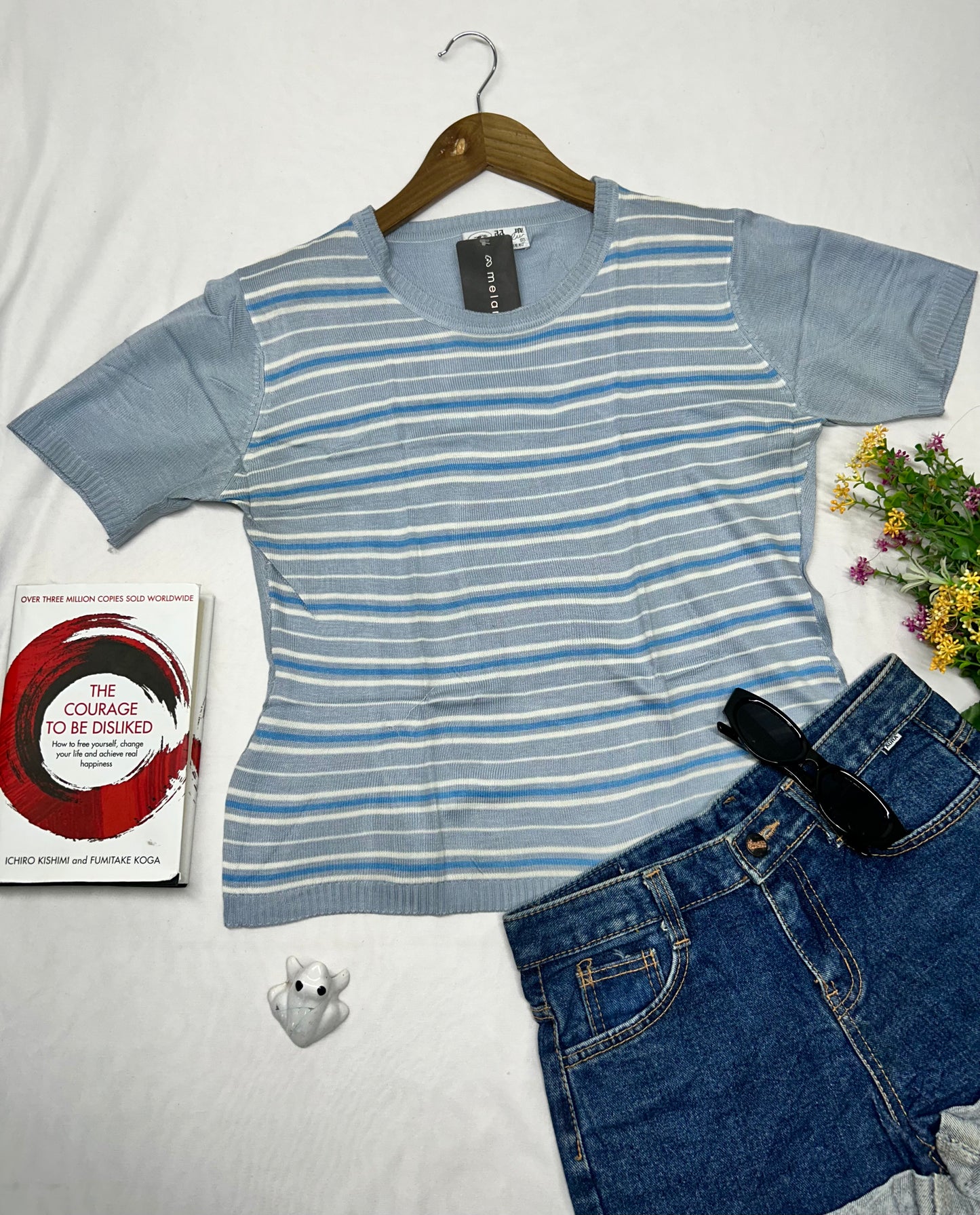 Powder Blue stripe top