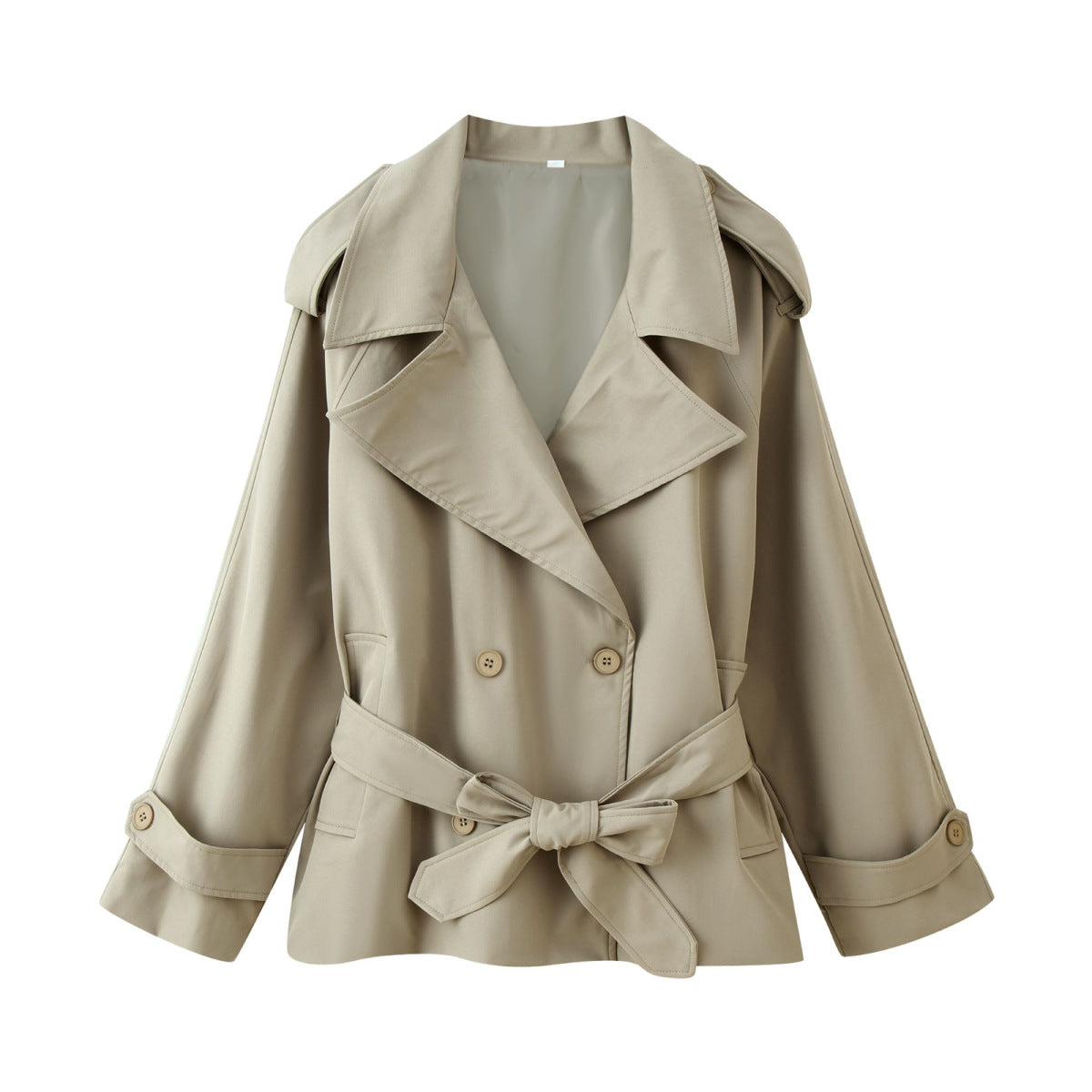 Casual Turn-down Collar Loose Trench Coat for Women