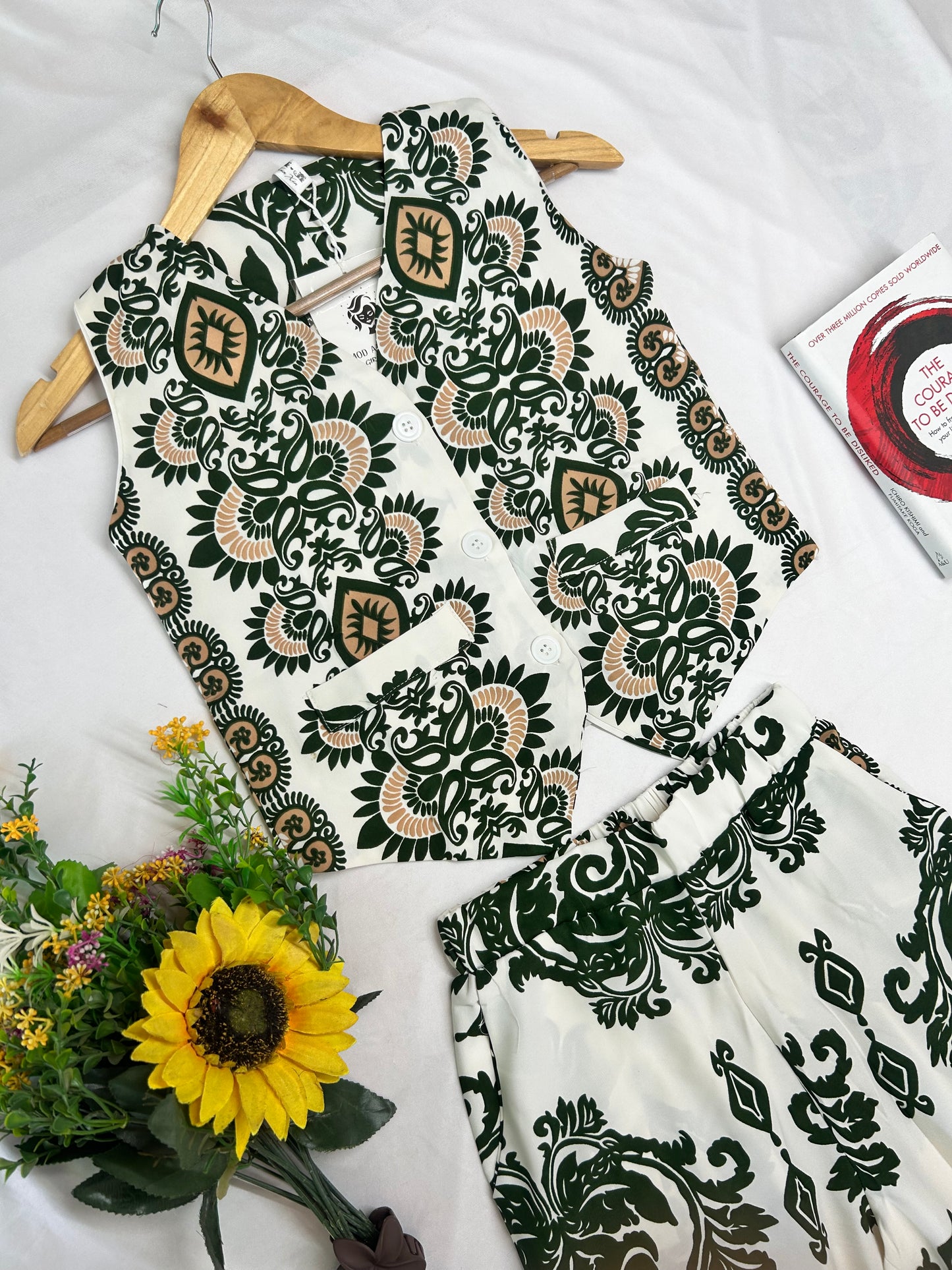 Vests Co-rd set -deep Green