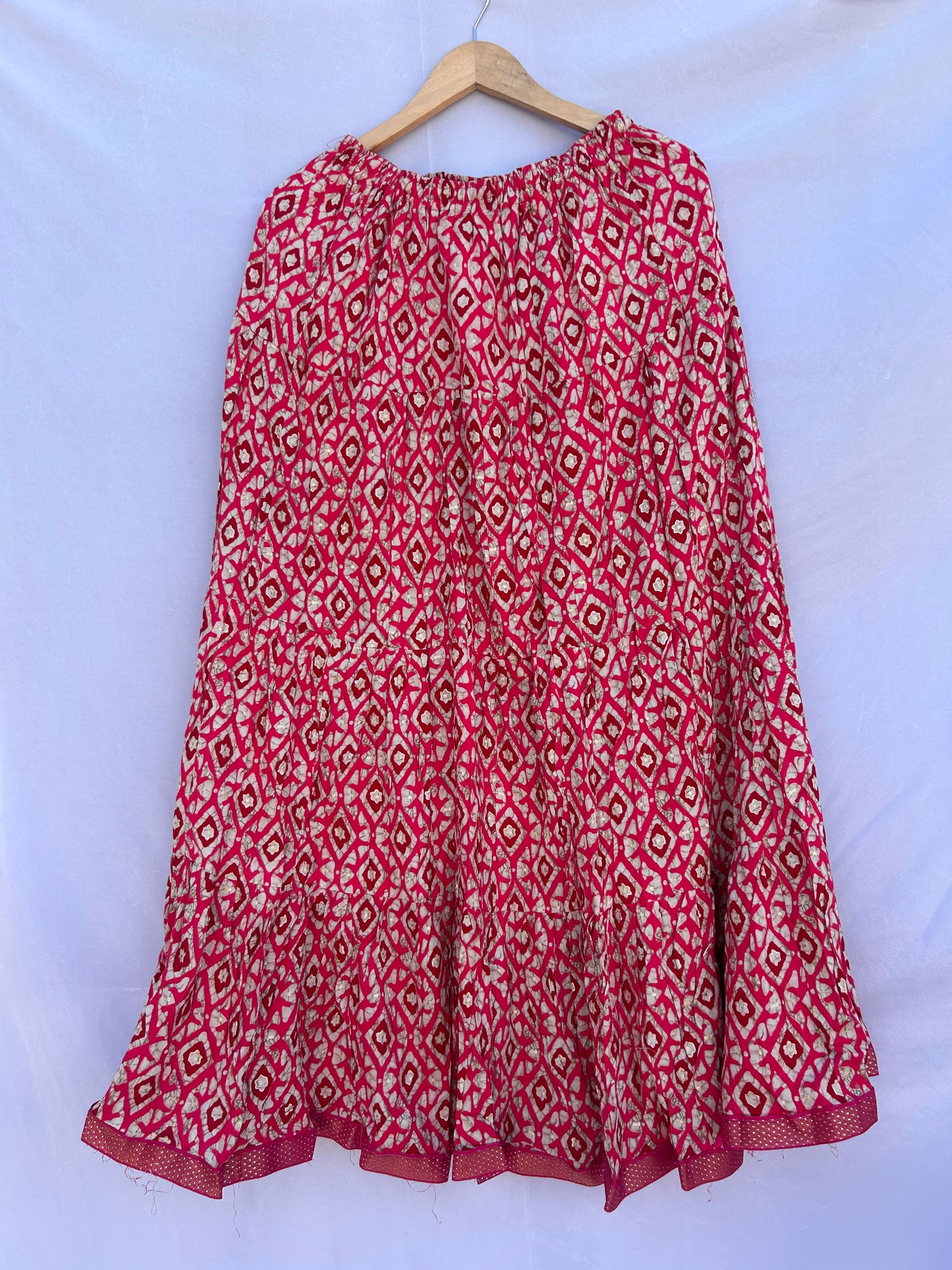 Pink abstract printed skirt