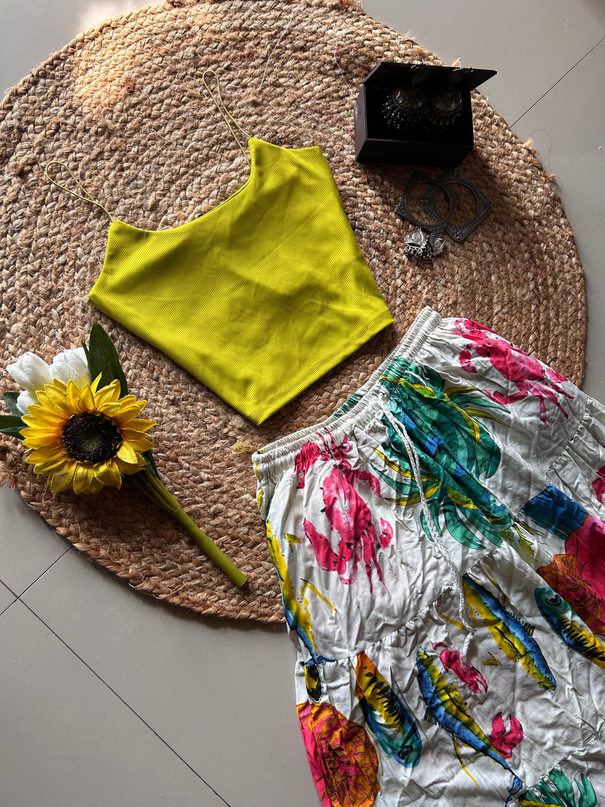 Tropical  printed skirt