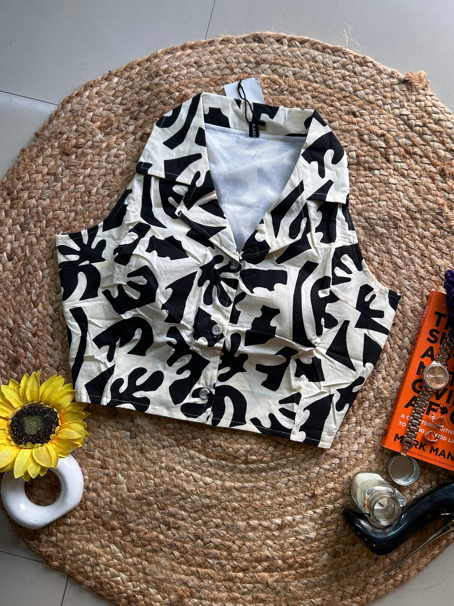Black cute printed