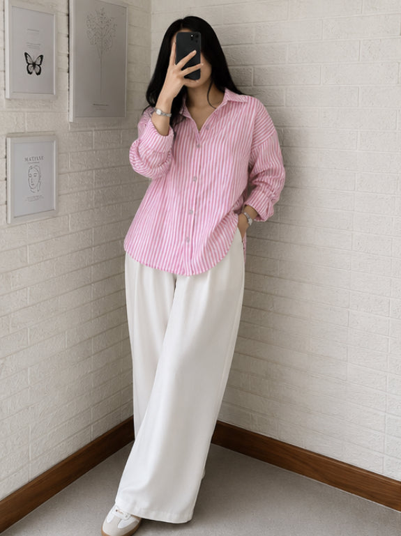 Pink stripe shirt