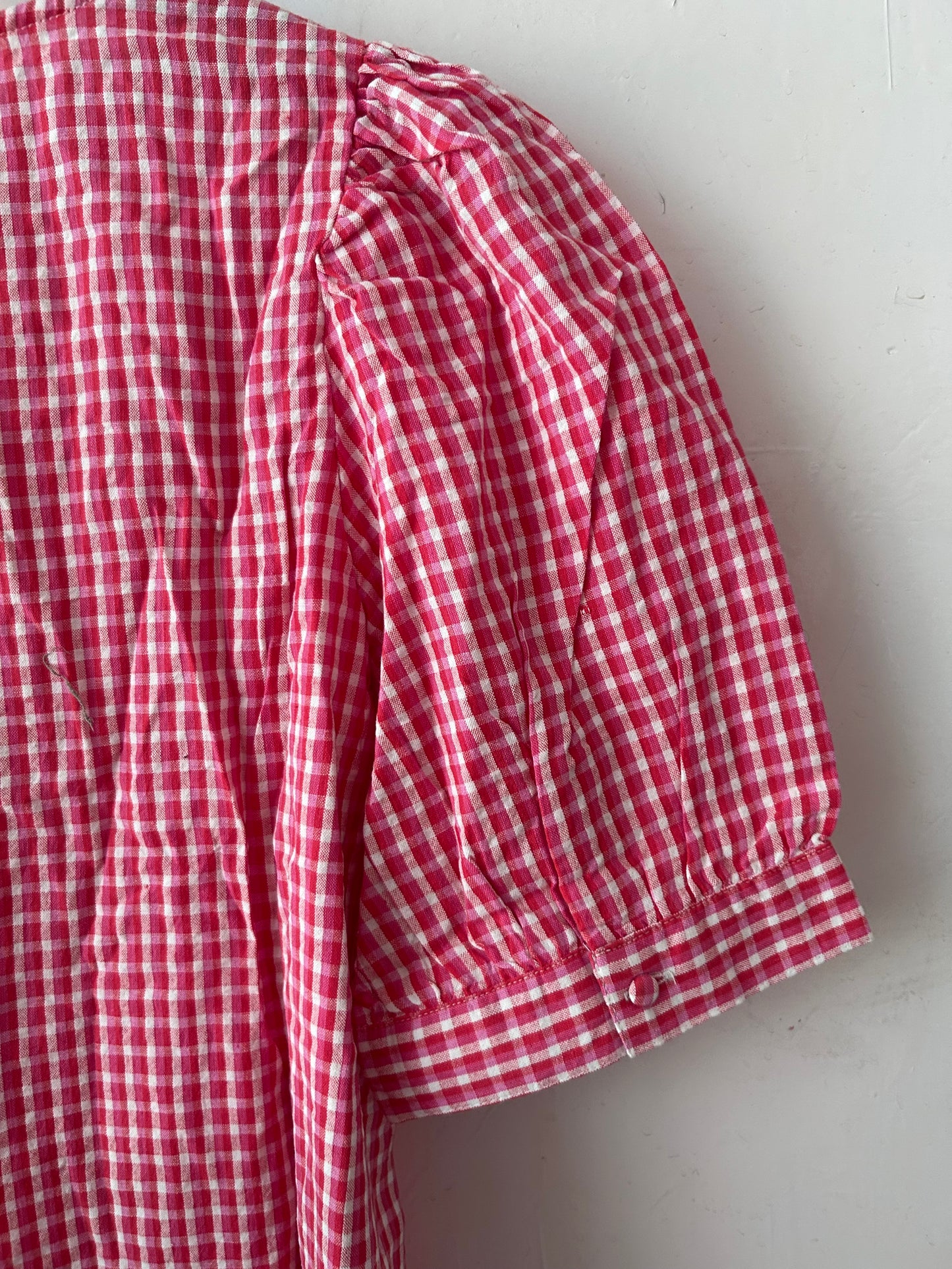 Pink gingham printed Dres