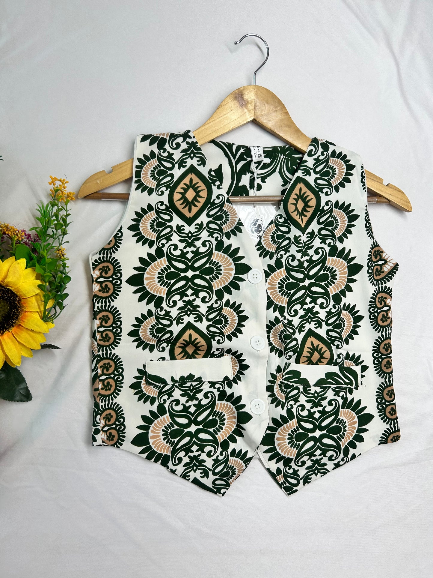 Vests Co-rd set -deep Green