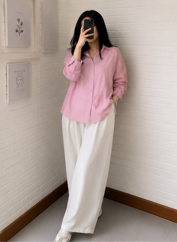 Pink stripe shirt