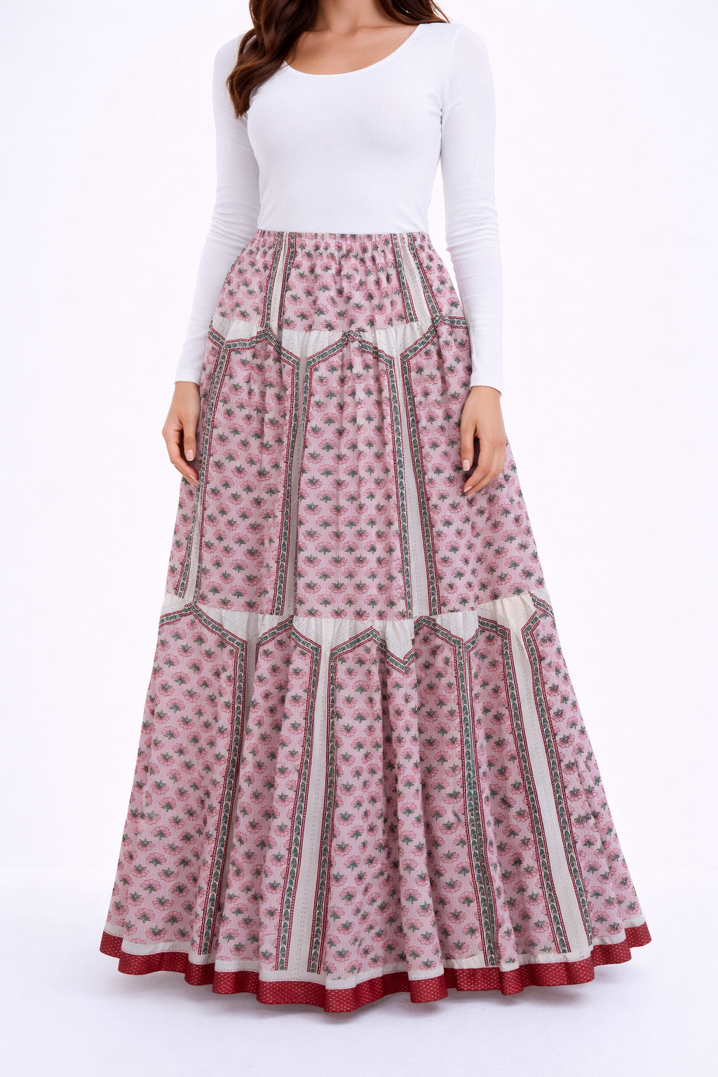 Pink pretty printed skirt