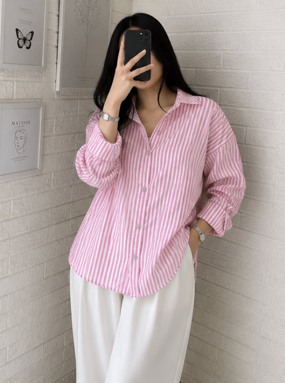 Pink stripe shirt