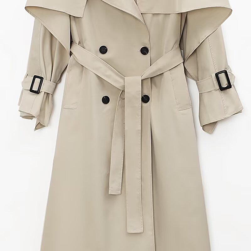Casual Double-Breasted Windproof Trench Coat for Women