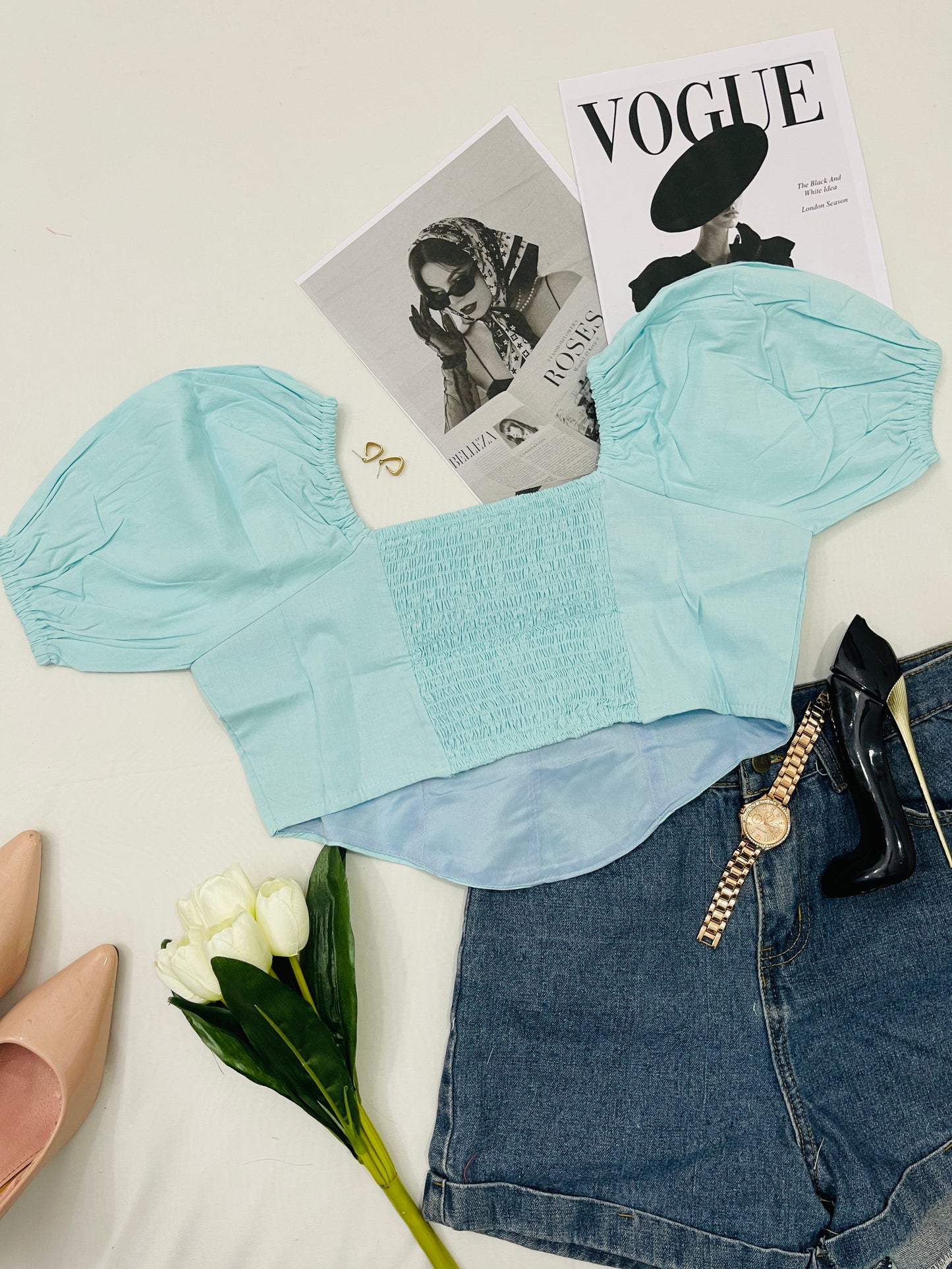 Pretty top - Pastel blue