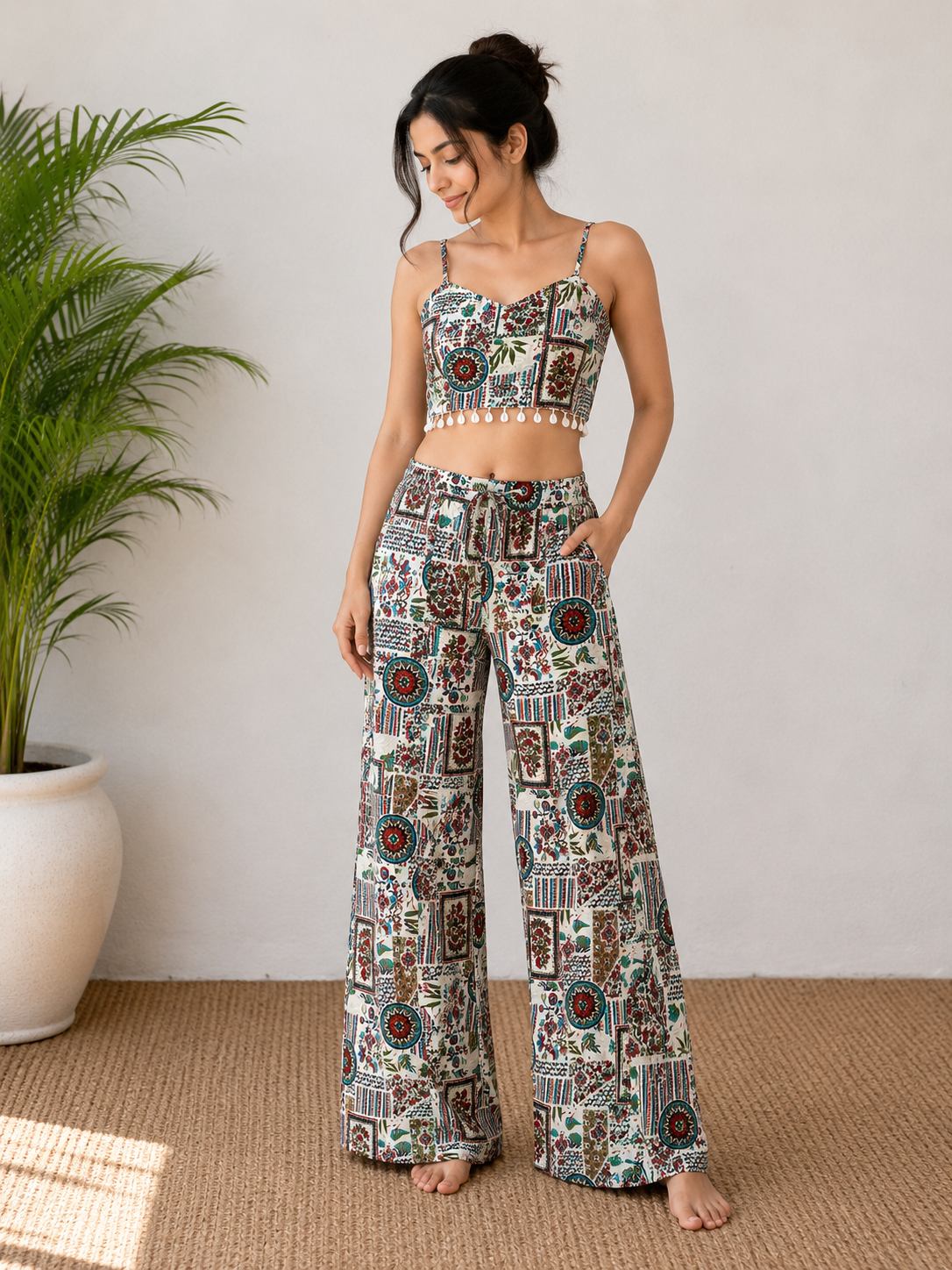 Off white printed cute  co-ord set