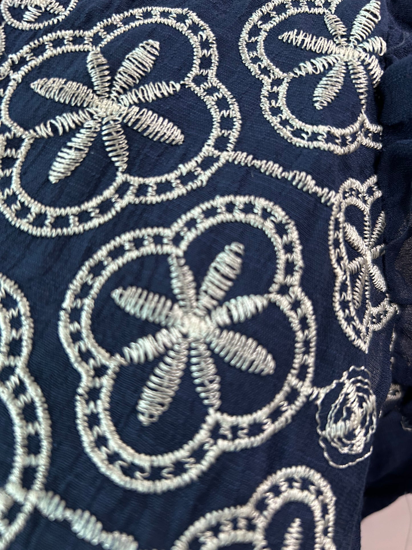 Navy blue embroidered dress