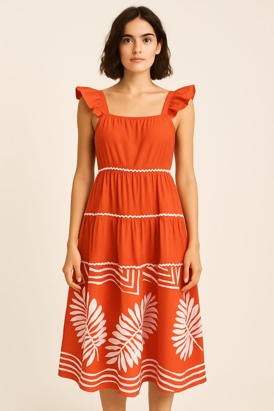 Rust boho dress
