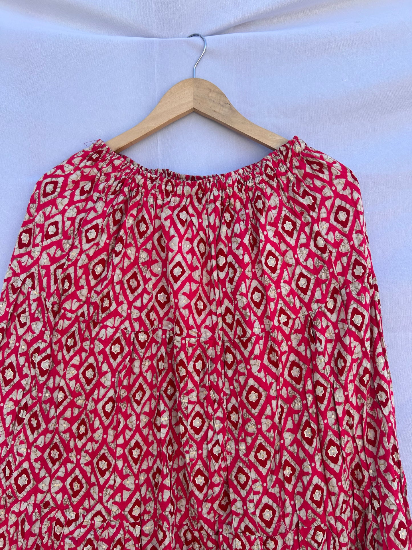 Pink abstract printed skirt