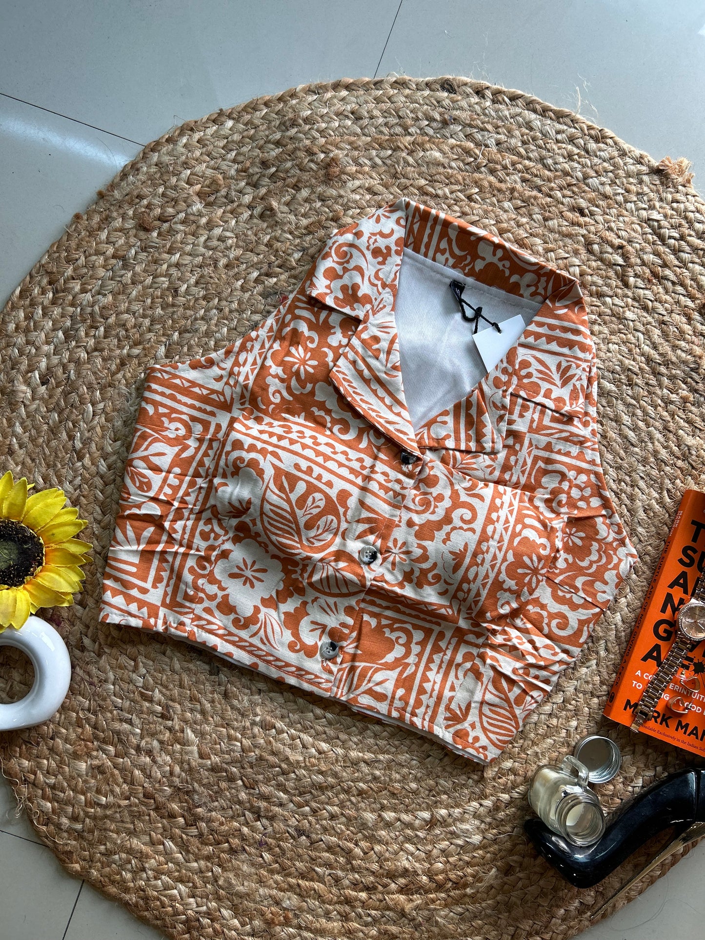 Orange boho printed