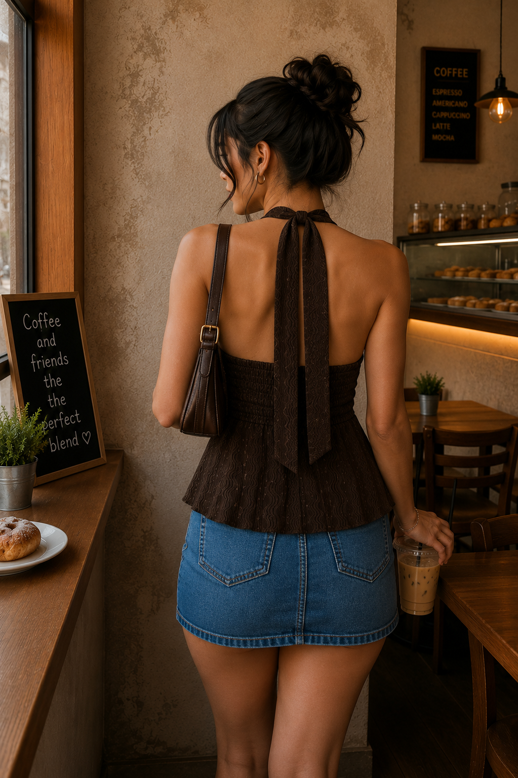 Luxe Halter top- Brown