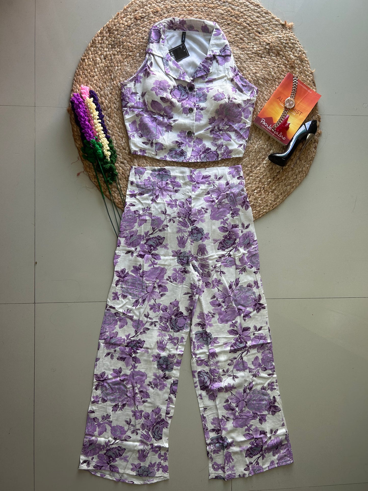 Lavender floral  printed Co ord set
