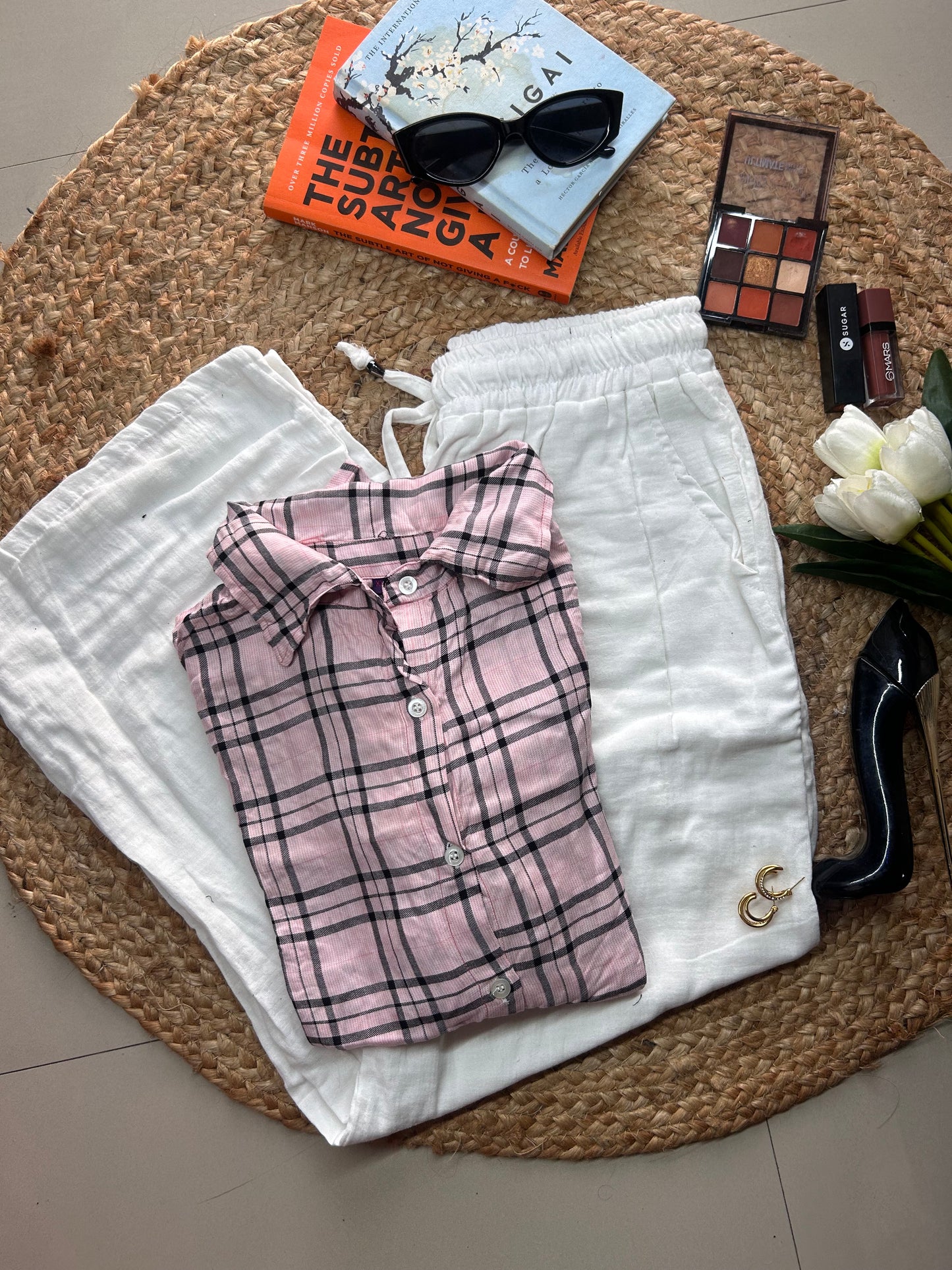 Checked pink