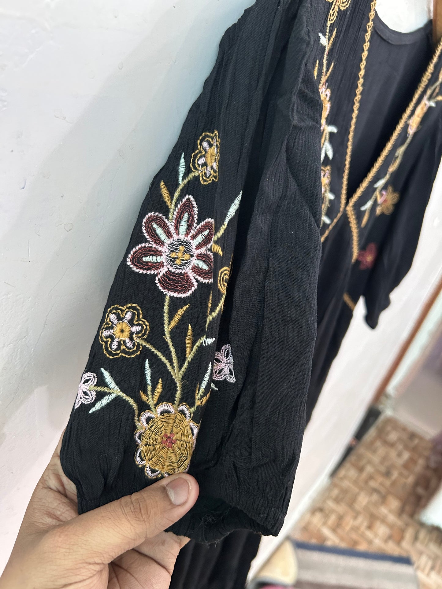 Black pretty embroidered dress
