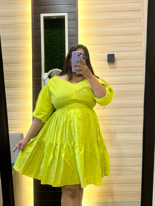 Yellow cotton candy dress
