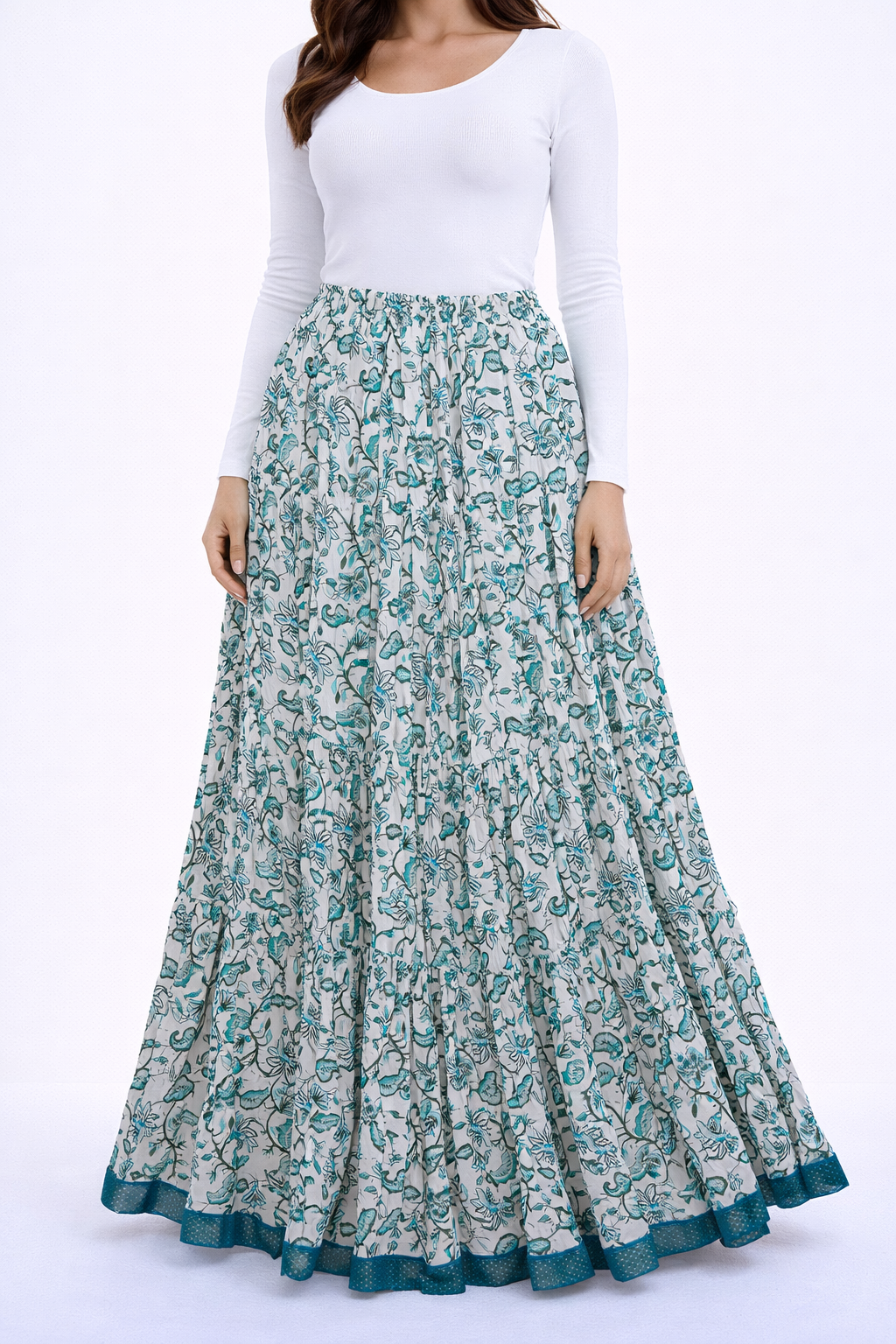 Blue printed skirt