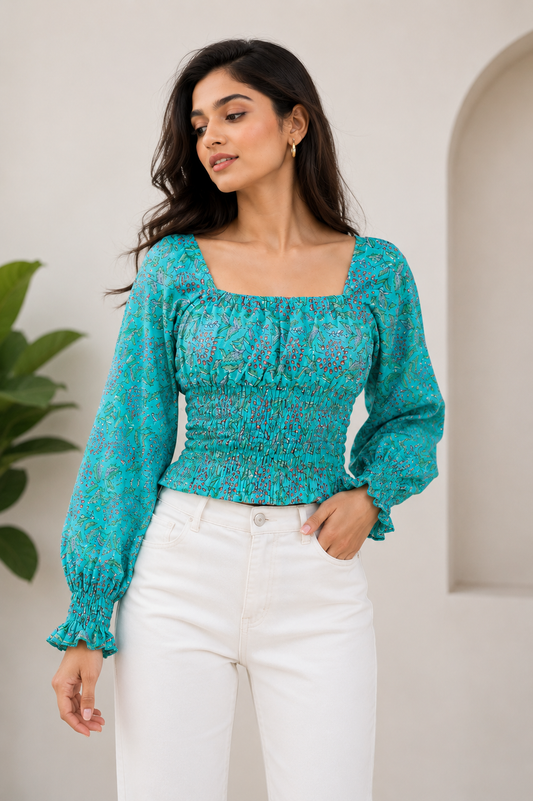Cute  green printed Top