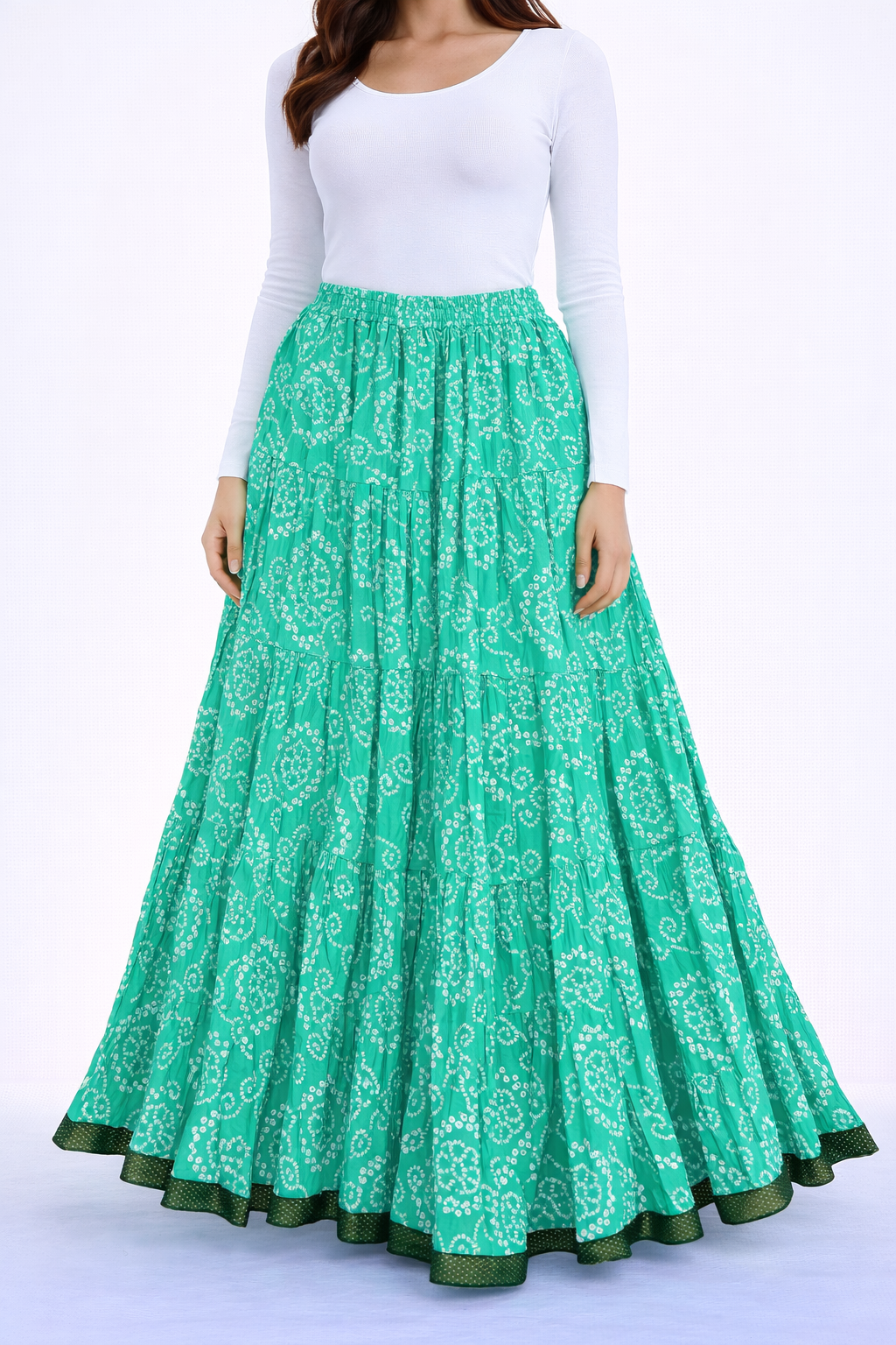 Mint Green bandhej print