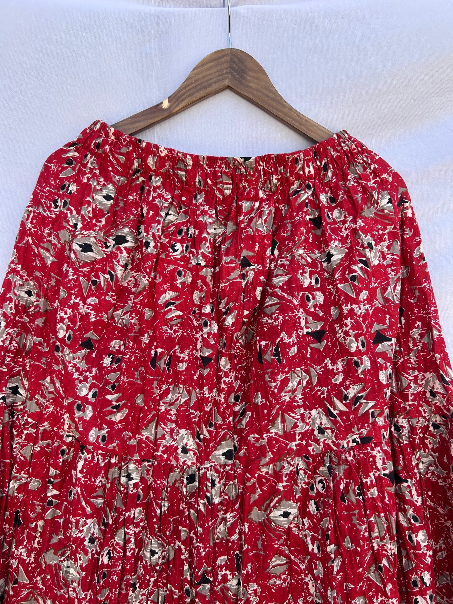 Red abstract printed  skirt