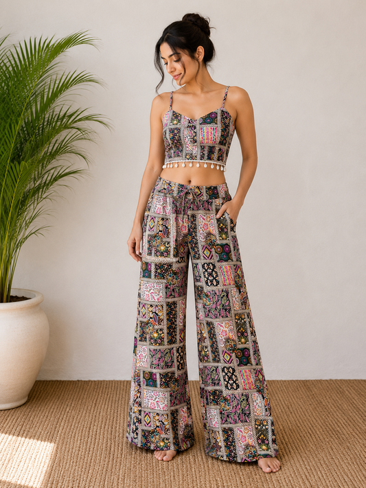 pink cute printed  co-ord set