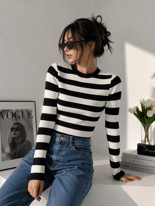 B&w stripe top