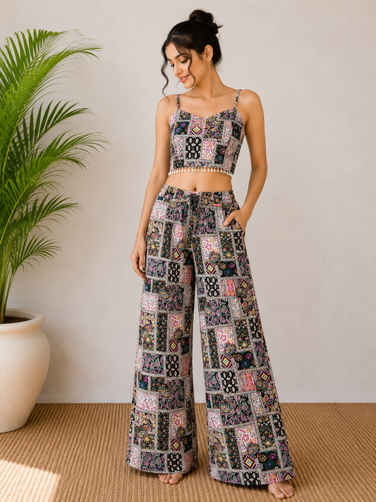 pink cute printed  co-ord set