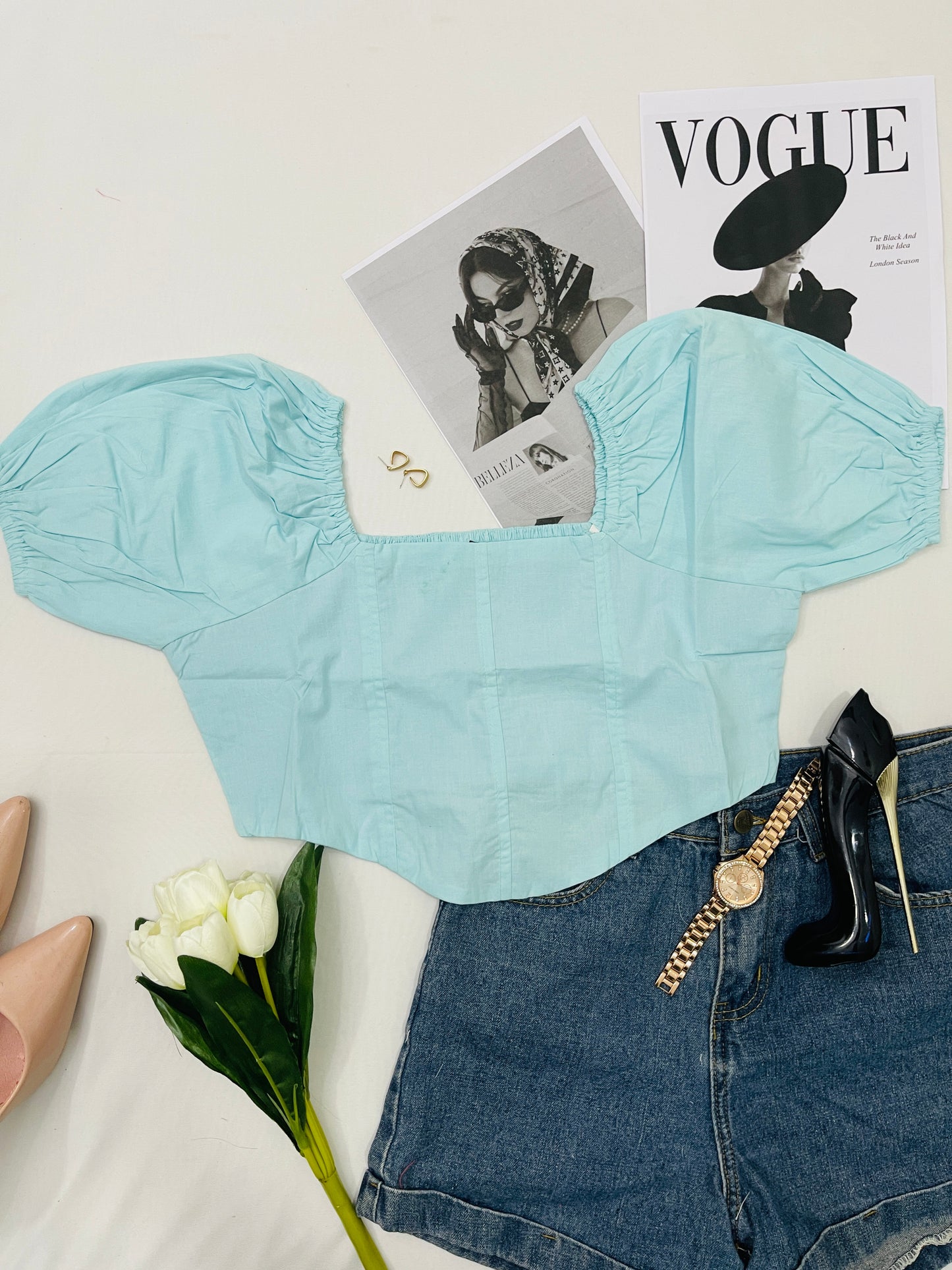 Pretty top - Pastel blue