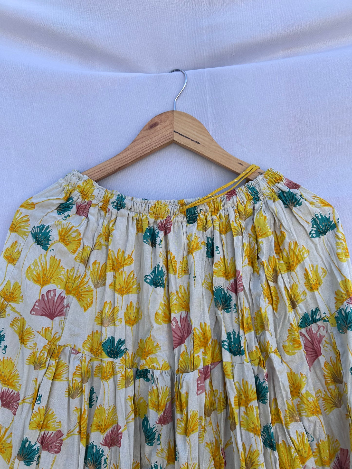 Yellow printed skirt