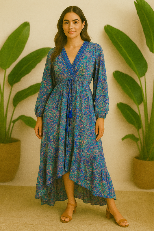 Pretty blue Paisley printed full sleeves