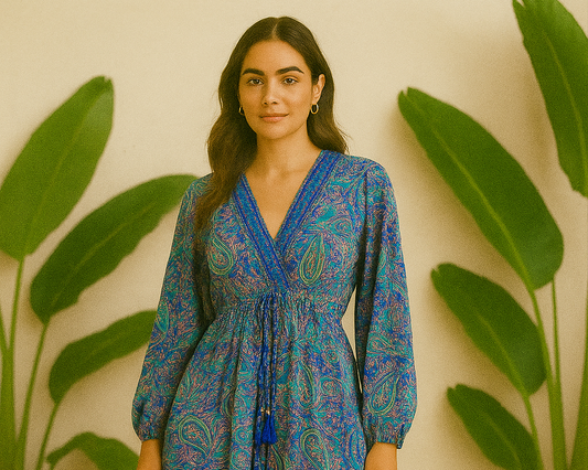Pretty blue Paisley printed full sleeves