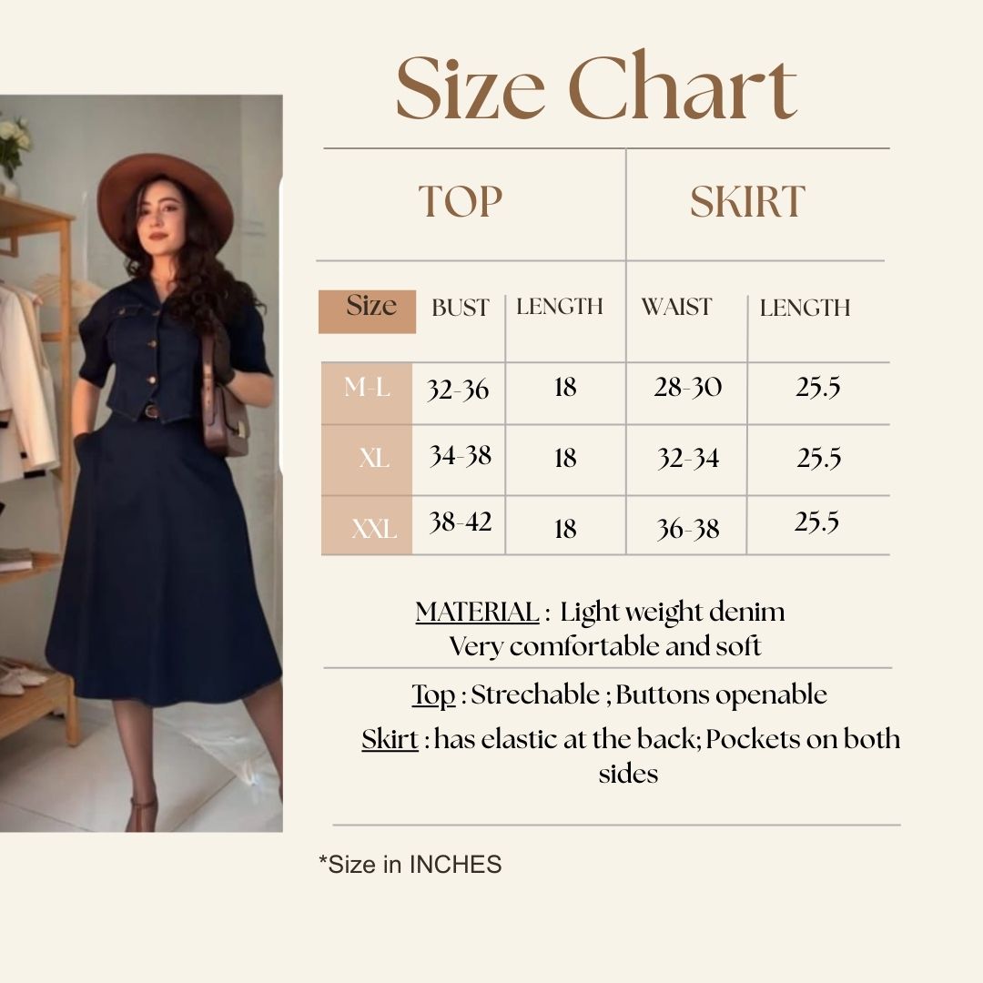 Denim  Skirt co -ord