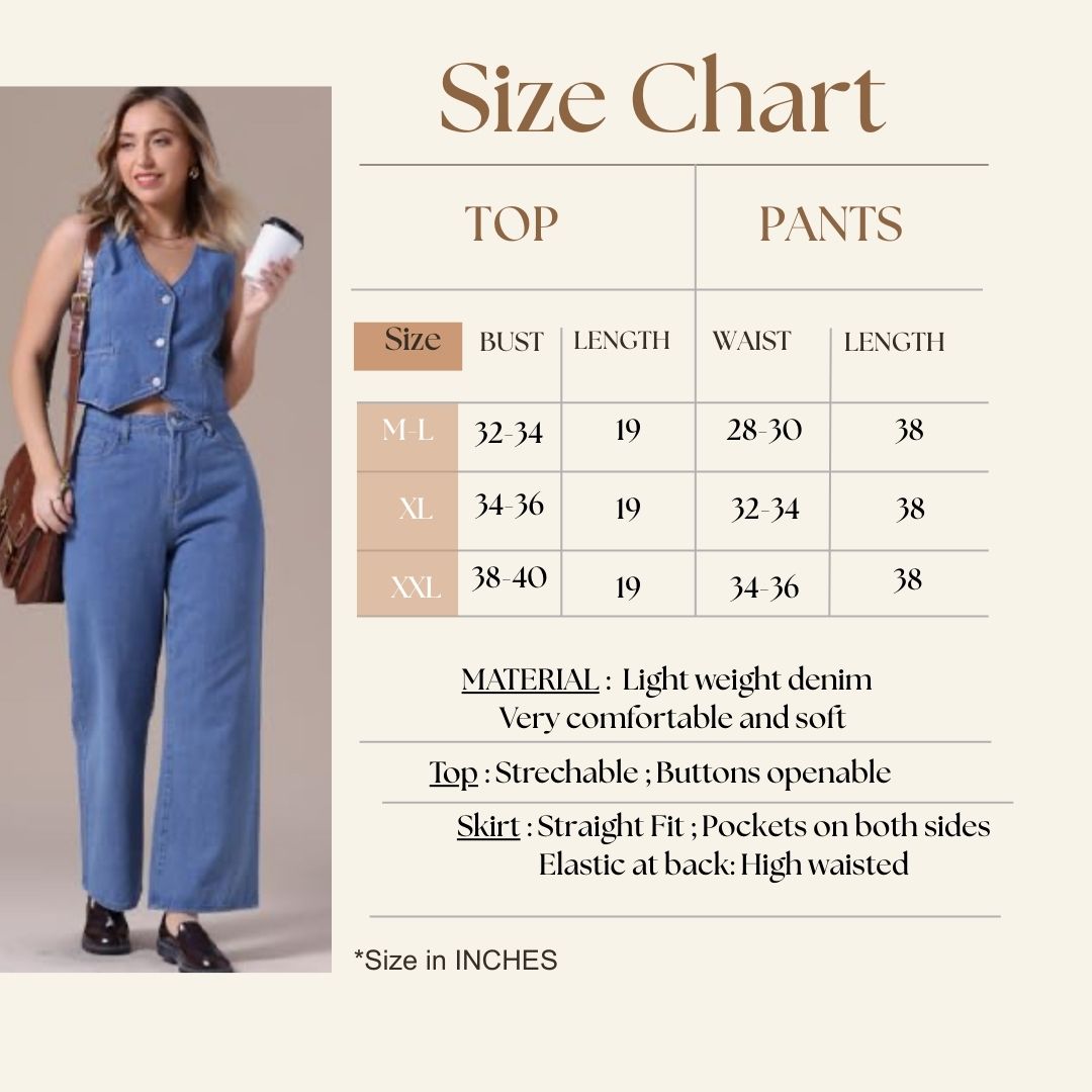 Denim Pants  co -ord