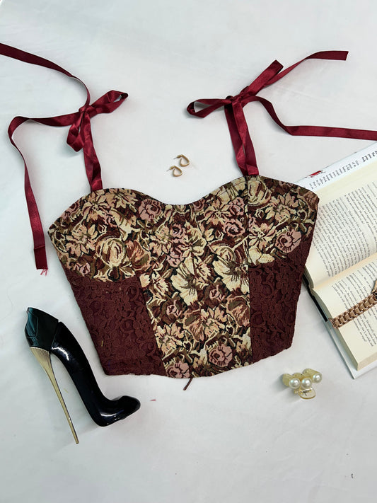 Maroon corset - bow