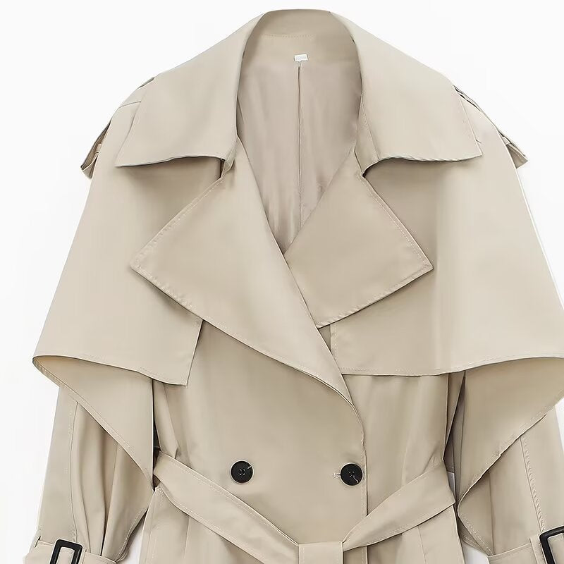 Casual Double-Breasted Windproof Trench Coat for Women