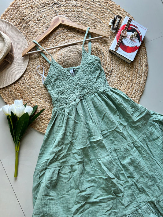 Olive green  cute dress