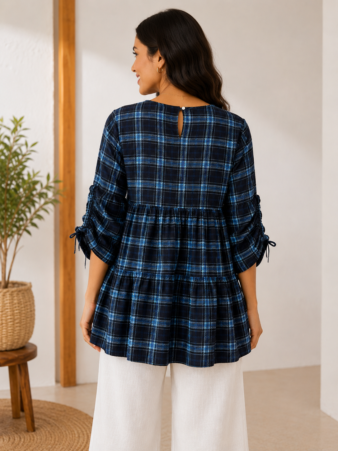 Blue checkered tunic