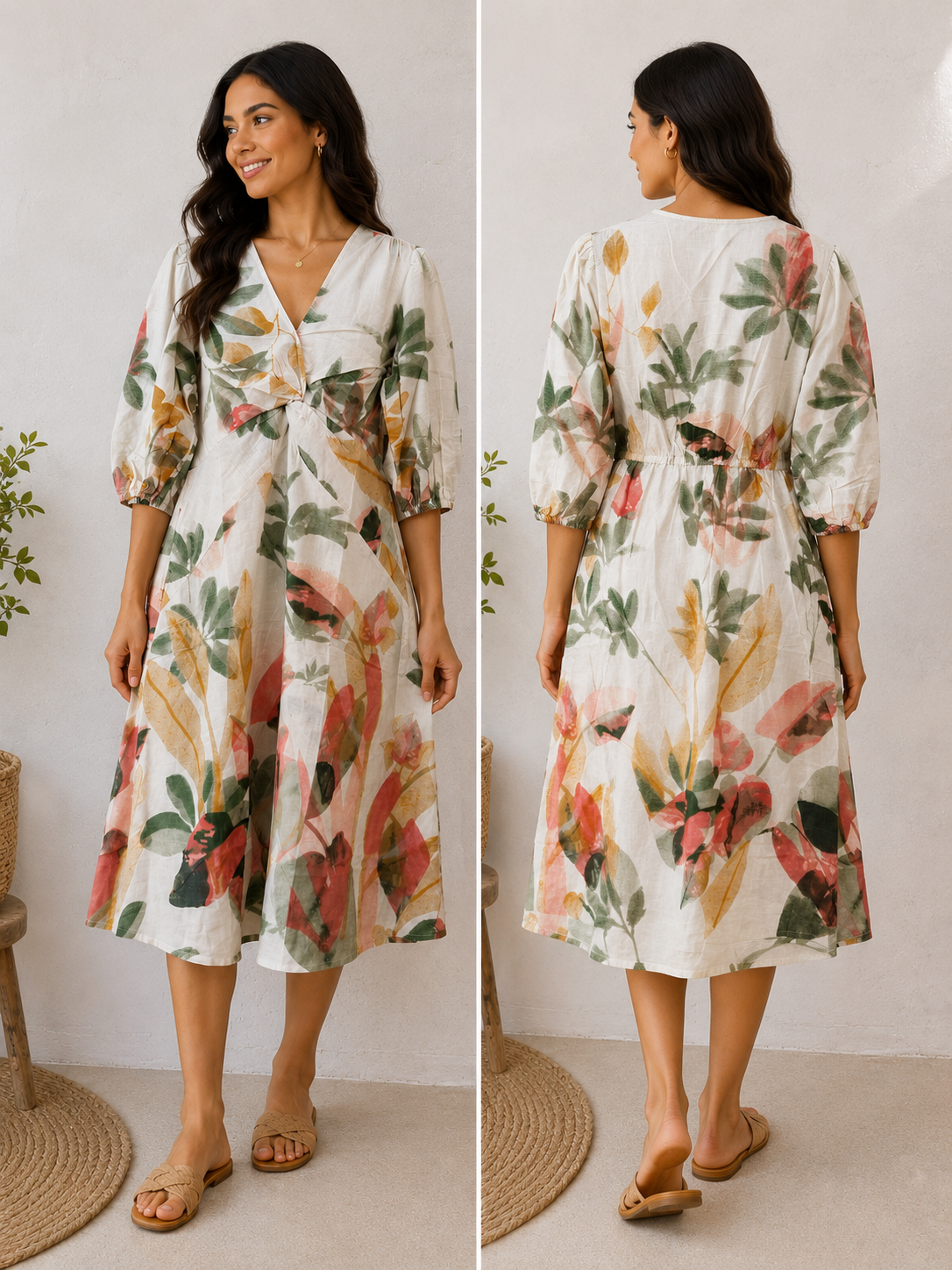 Off white floral dress
