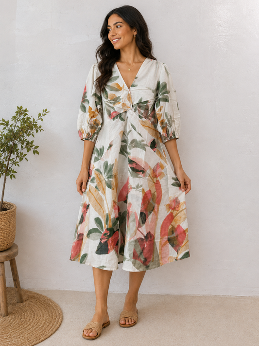 Off white floral dress