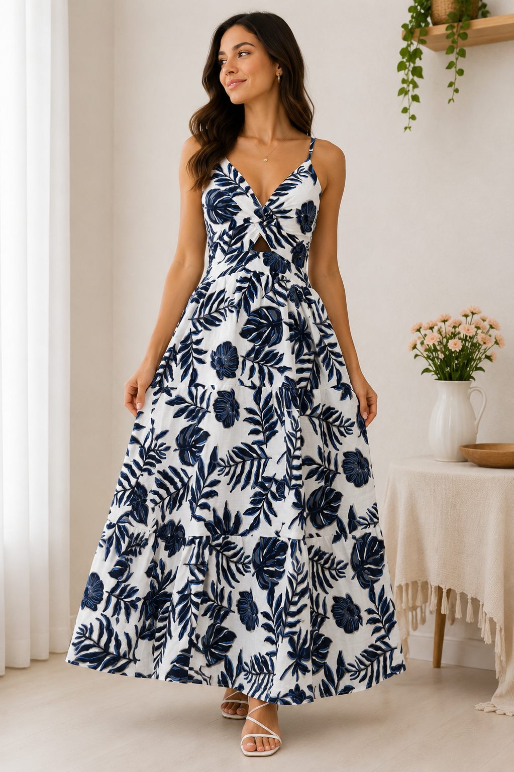 Tropical printed Maxi dress