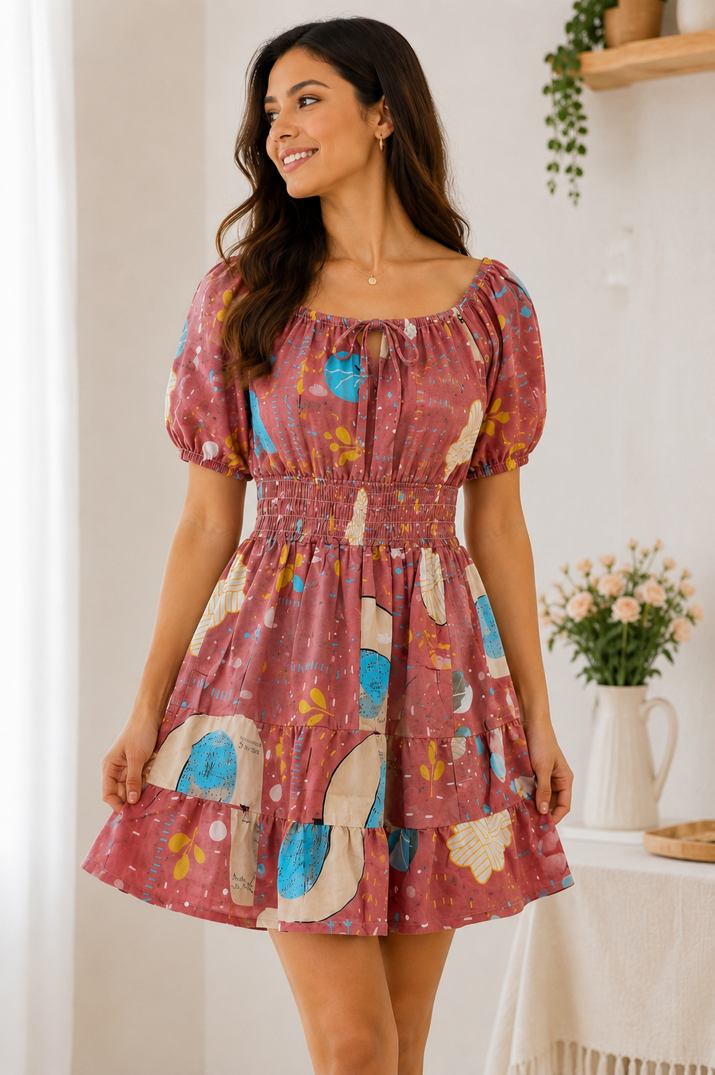 Peach cute dress