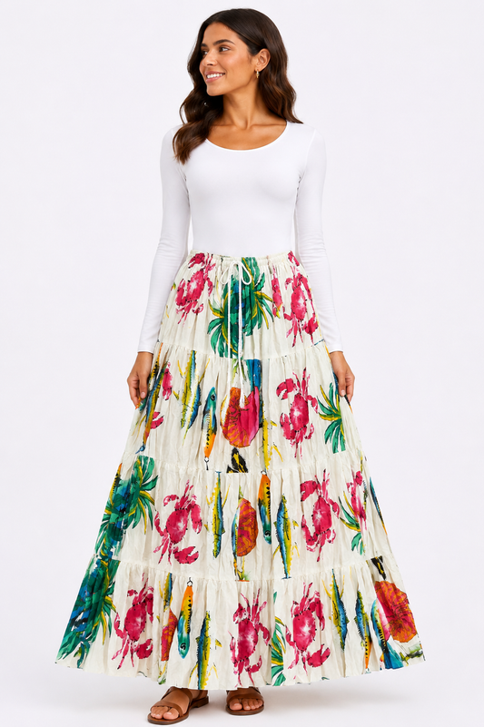 floral printed skirt
