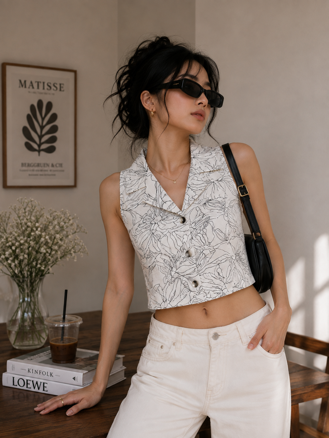 Off white  floral cute printed