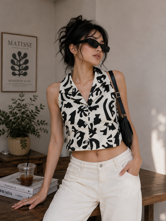 Black cute printed