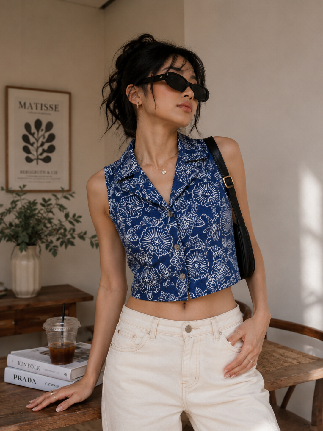 Indigo printed