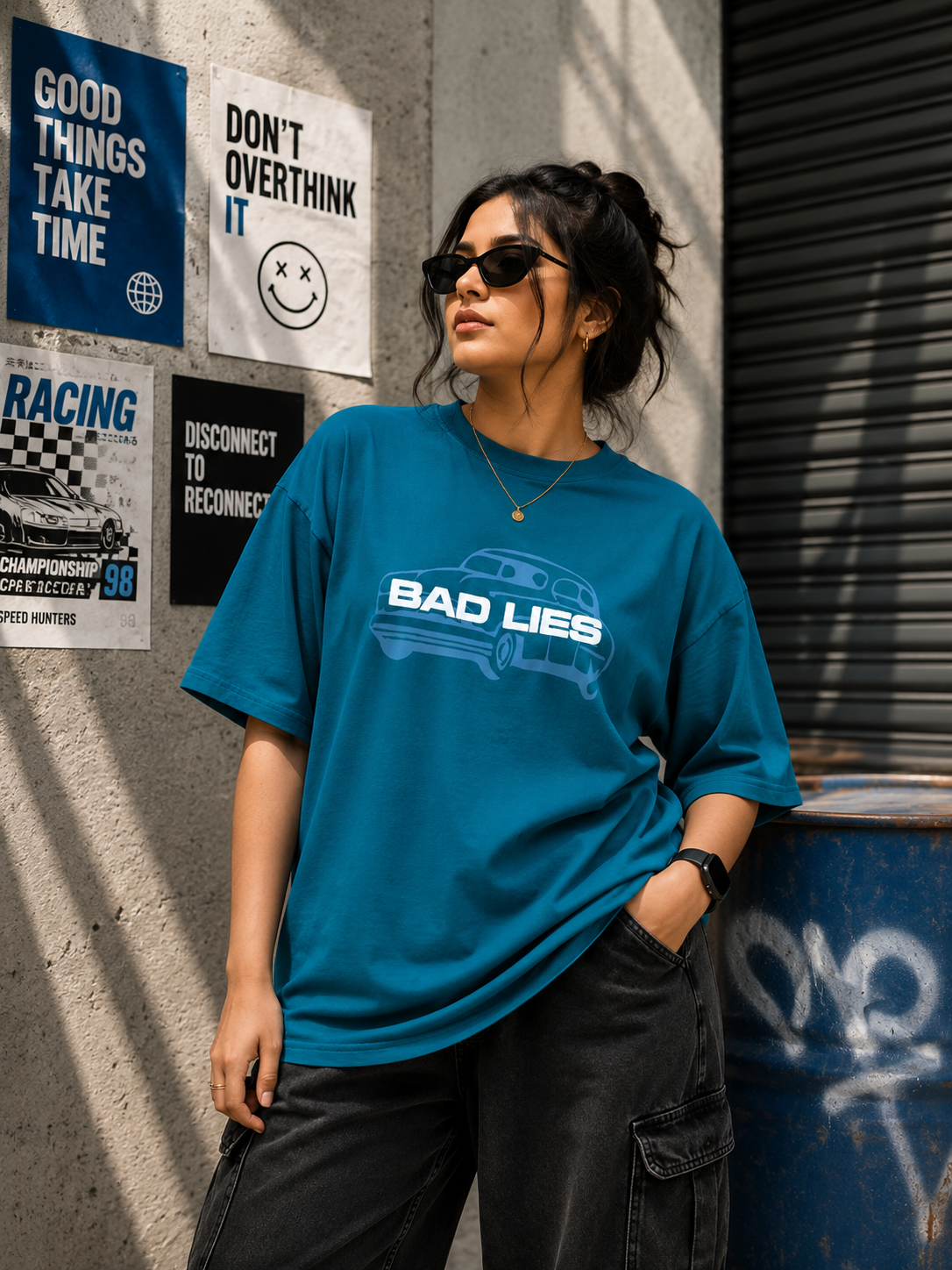 Bad lies- Teal blue